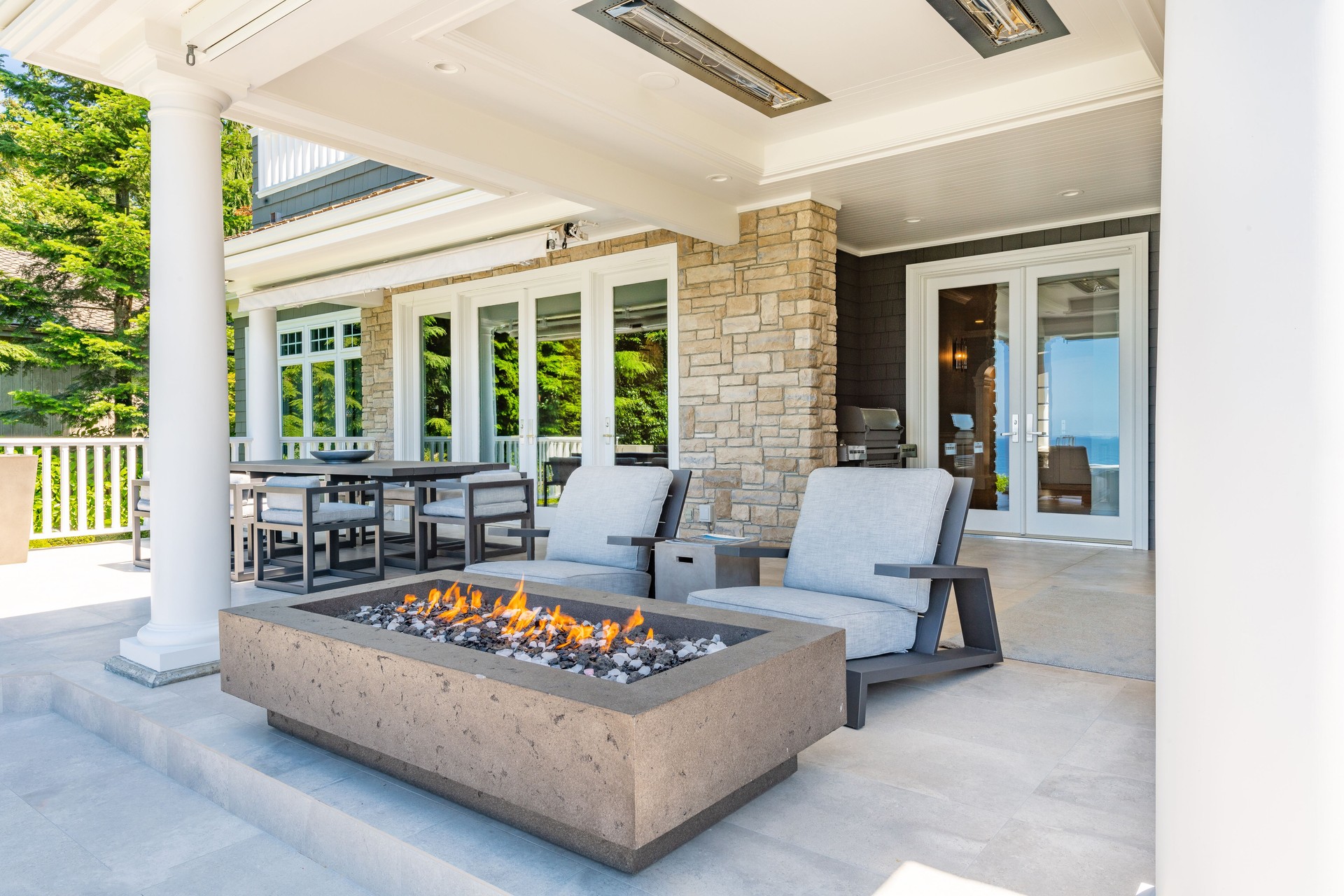 Beautifully remodelled residential home in pacific northwest waterfront ocean view with expansive deck back yard and elegant foyer with stair case